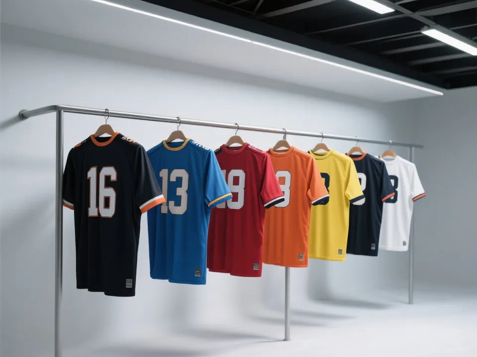 球队球衣与号码的示意图